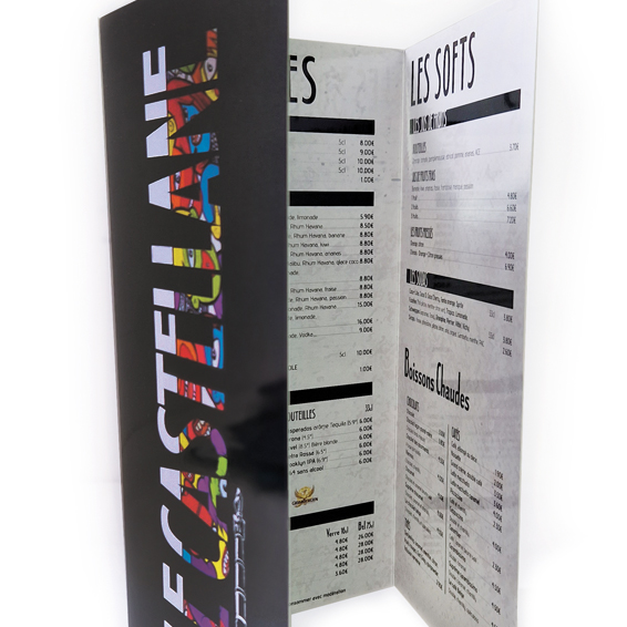 Carte restaurant 3 volets Carte restaurant 3 volets