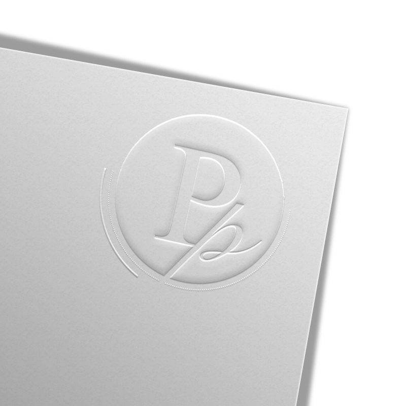 logo Publipresse_embossé Logo - carte-finition spéciale : gaufrage