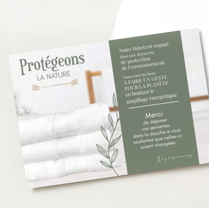carte-ecologie-hotel produits-imprimés-hotel-flyer -ecologie